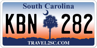 SC license plate KBN282