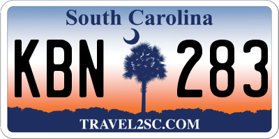 SC license plate KBN283