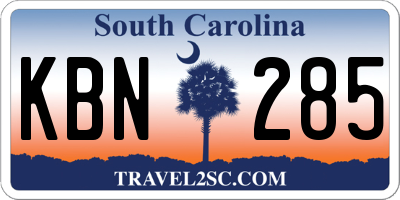 SC license plate KBN285