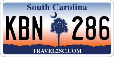 SC license plate KBN286
