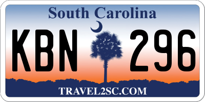 SC license plate KBN296