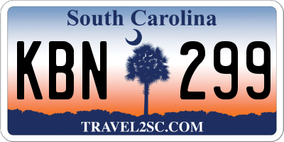 SC license plate KBN299