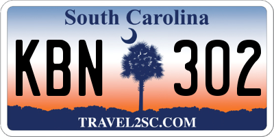 SC license plate KBN302