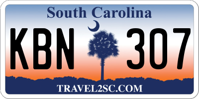 SC license plate KBN307