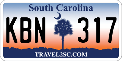 SC license plate KBN317