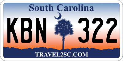SC license plate KBN322