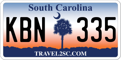 SC license plate KBN335