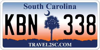 SC license plate KBN338