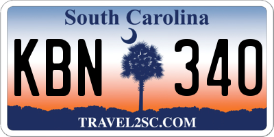 SC license plate KBN340