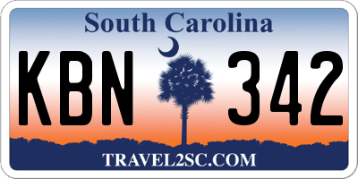 SC license plate KBN342