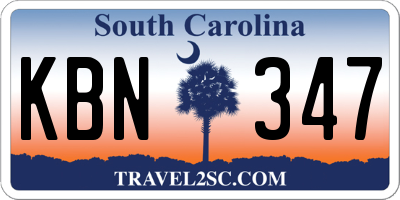 SC license plate KBN347