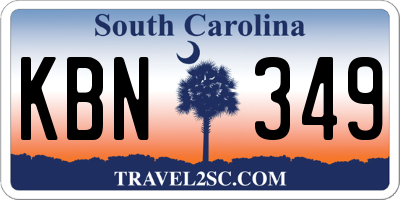 SC license plate KBN349