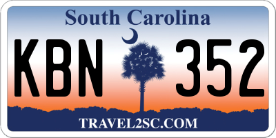 SC license plate KBN352
