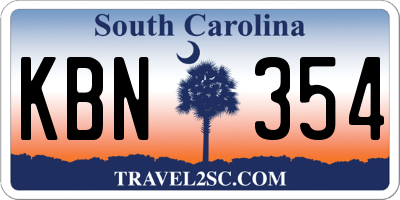 SC license plate KBN354