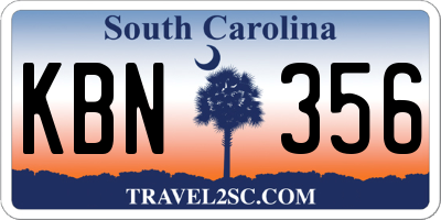 SC license plate KBN356