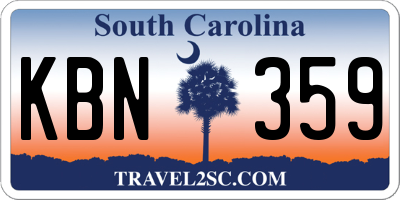 SC license plate KBN359