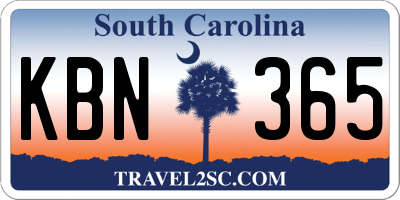 SC license plate KBN365