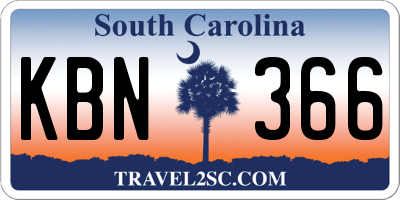SC license plate KBN366