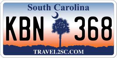 SC license plate KBN368