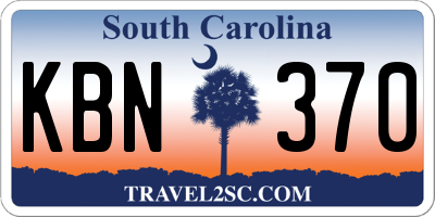 SC license plate KBN370