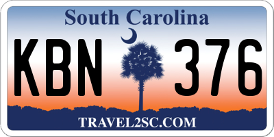 SC license plate KBN376