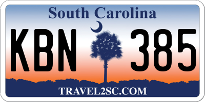 SC license plate KBN385