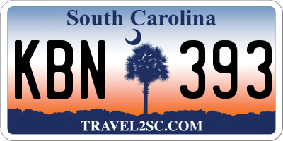 SC license plate KBN393