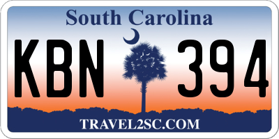 SC license plate KBN394