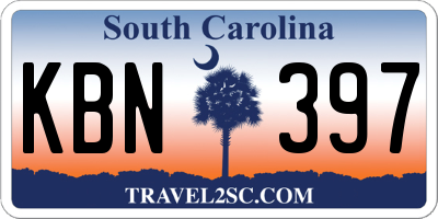 SC license plate KBN397