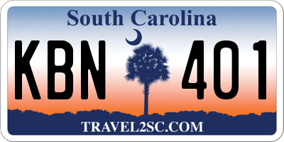 SC license plate KBN401