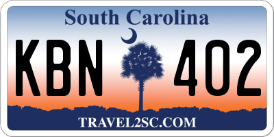 SC license plate KBN402