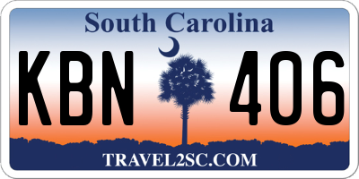 SC license plate KBN406