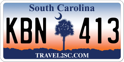 SC license plate KBN413