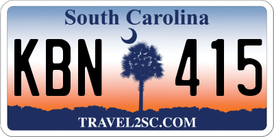 SC license plate KBN415