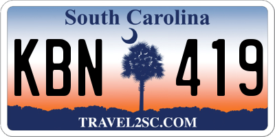 SC license plate KBN419