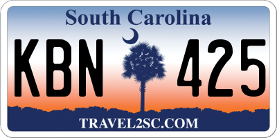SC license plate KBN425