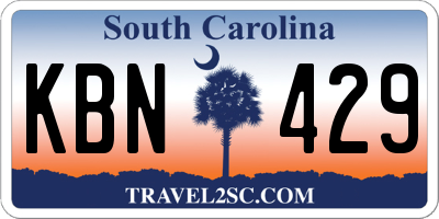 SC license plate KBN429