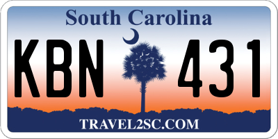 SC license plate KBN431