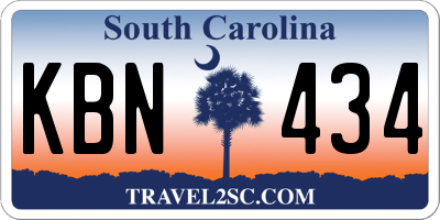 SC license plate KBN434