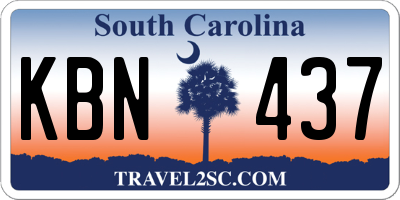 SC license plate KBN437