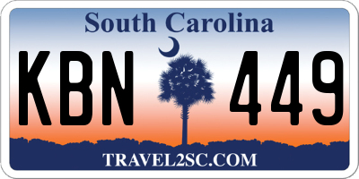 SC license plate KBN449