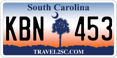 SC license plate KBN453