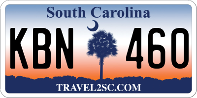 SC license plate KBN460
