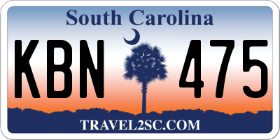 SC license plate KBN475