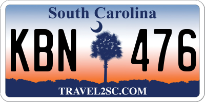 SC license plate KBN476