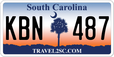 SC license plate KBN487