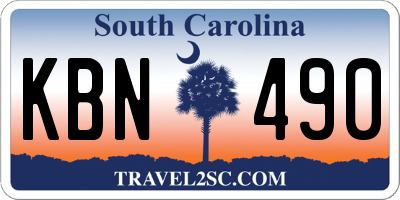SC license plate KBN490