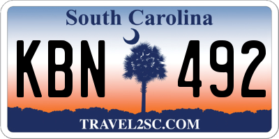 SC license plate KBN492