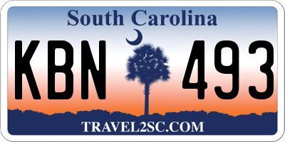 SC license plate KBN493
