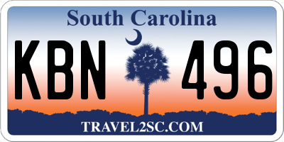 SC license plate KBN496